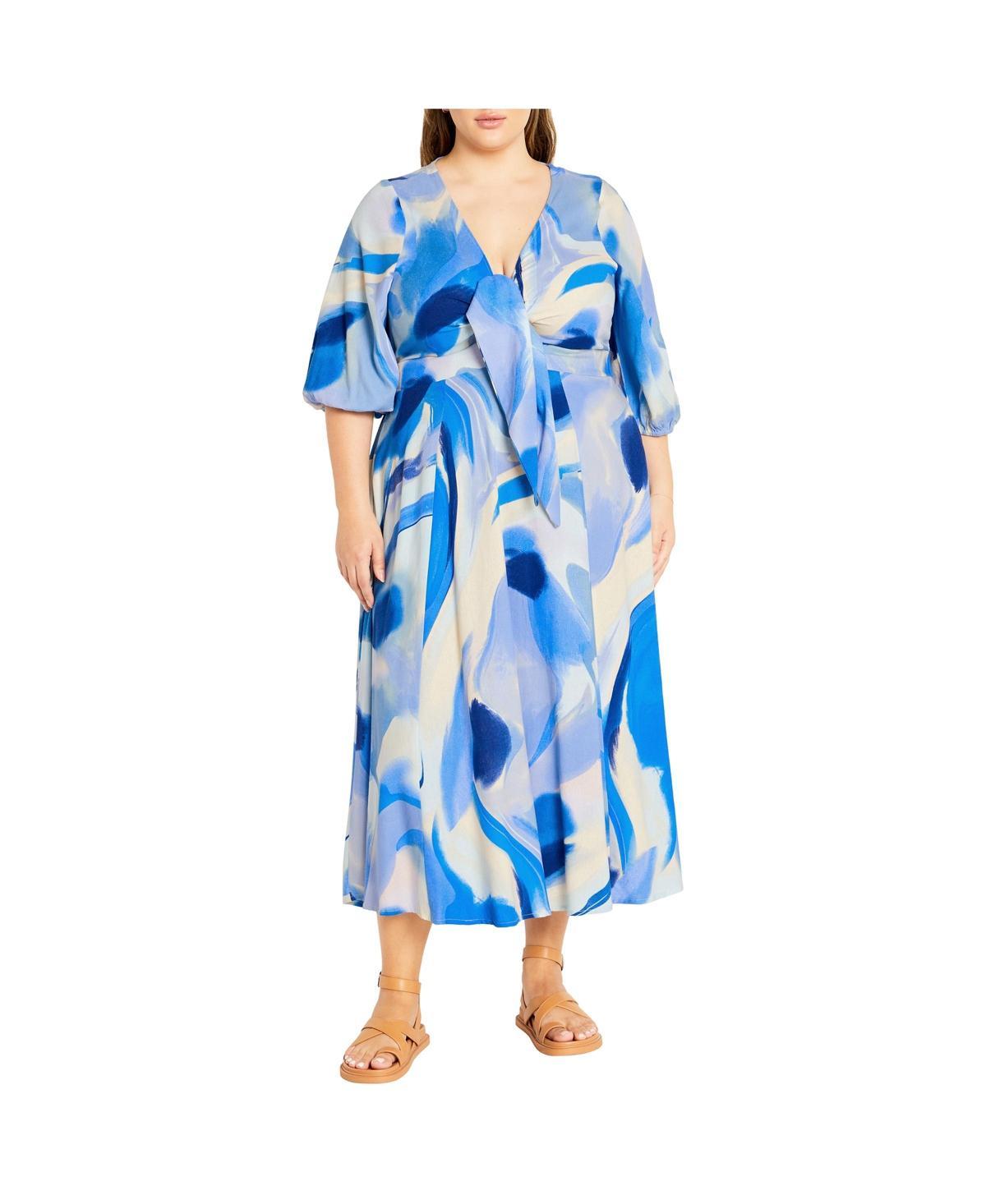 City Chic Womens Swirl Tie Print Dress product image