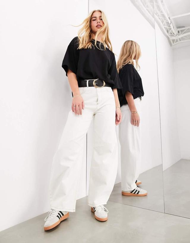 ASOS EDITION Sydney denim high waist barrel leg jeans in ecru  Product Image