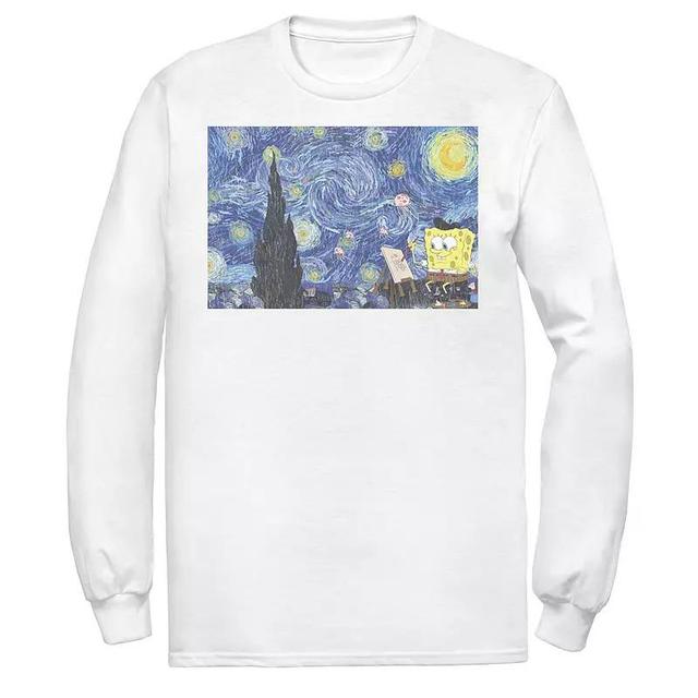 Mens Nickelodeon SpongeBob SquarePants Starry Night Painting Tee Product Image