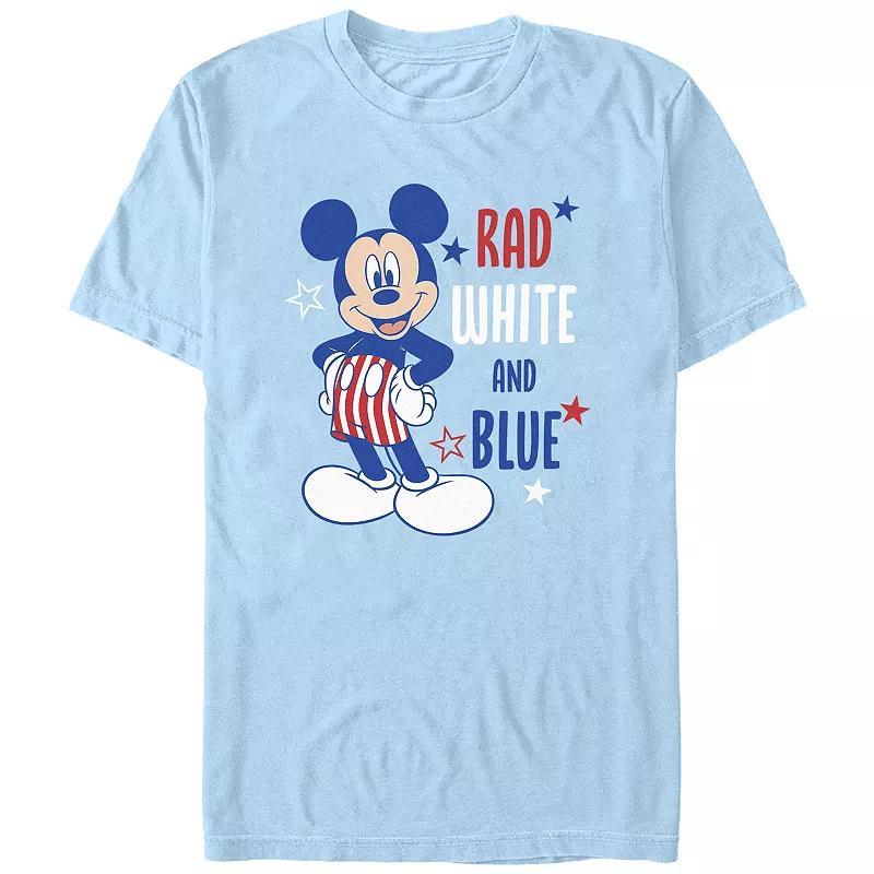 Disneys Mickey Mouse Mens Rad White And Blue Graphic Tee Royal Grey Product Image