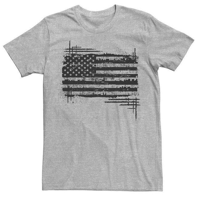 Mens Grimy USA Flag Graphic Tee Med Grey Product Image