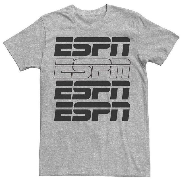 Mens ESPN Filled Logo Stack Tee Athletic Grey Product Image