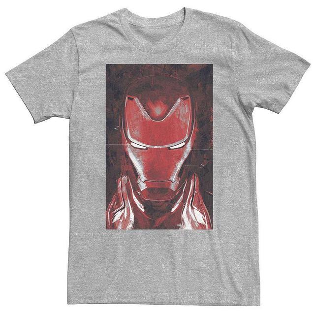 Big & Tall Marvel Avengers Endgame Red Iron Man Portrait Tee, Mens Athletic Grey Product Image