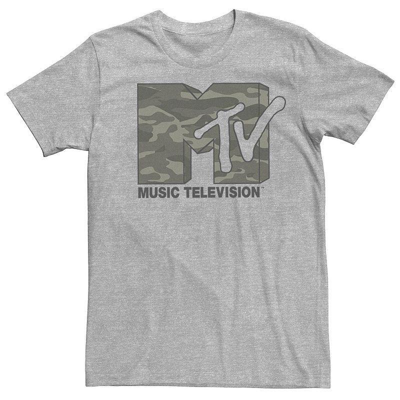 Mens MTV Faded Camouflage Logo Short Sleeve Tee Athletic Grey Product Image