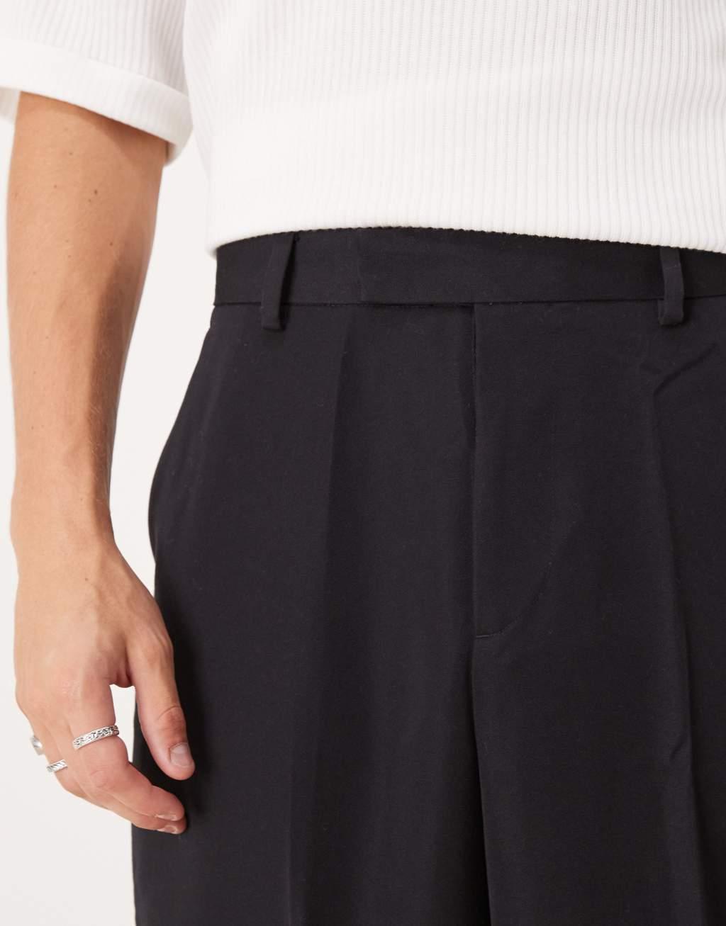 ASOS DESIGN dressy balloon fit pants in black Product Image