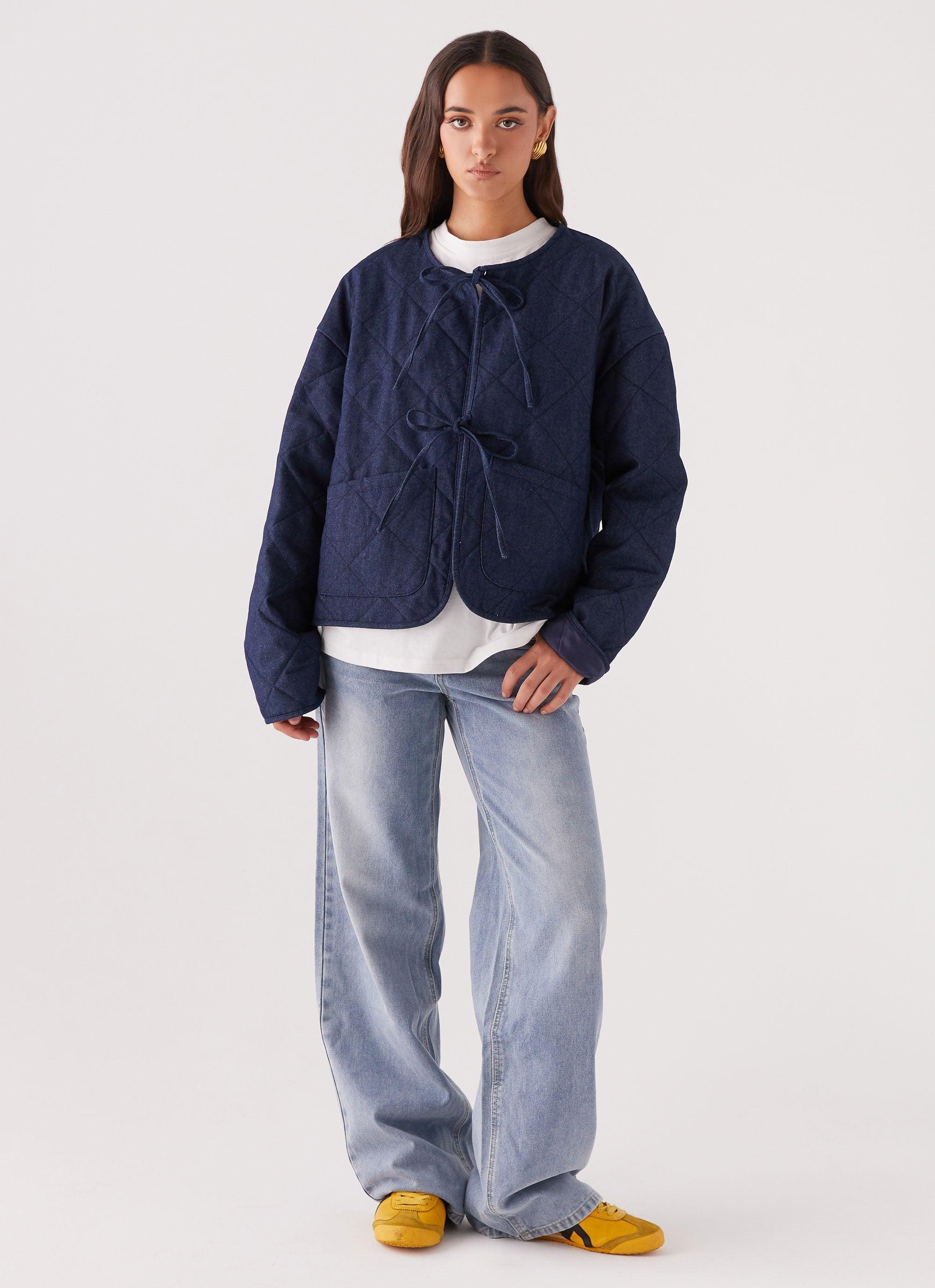 Faded Fall Quilted Jacket - Vintage Blue Wash Product Image