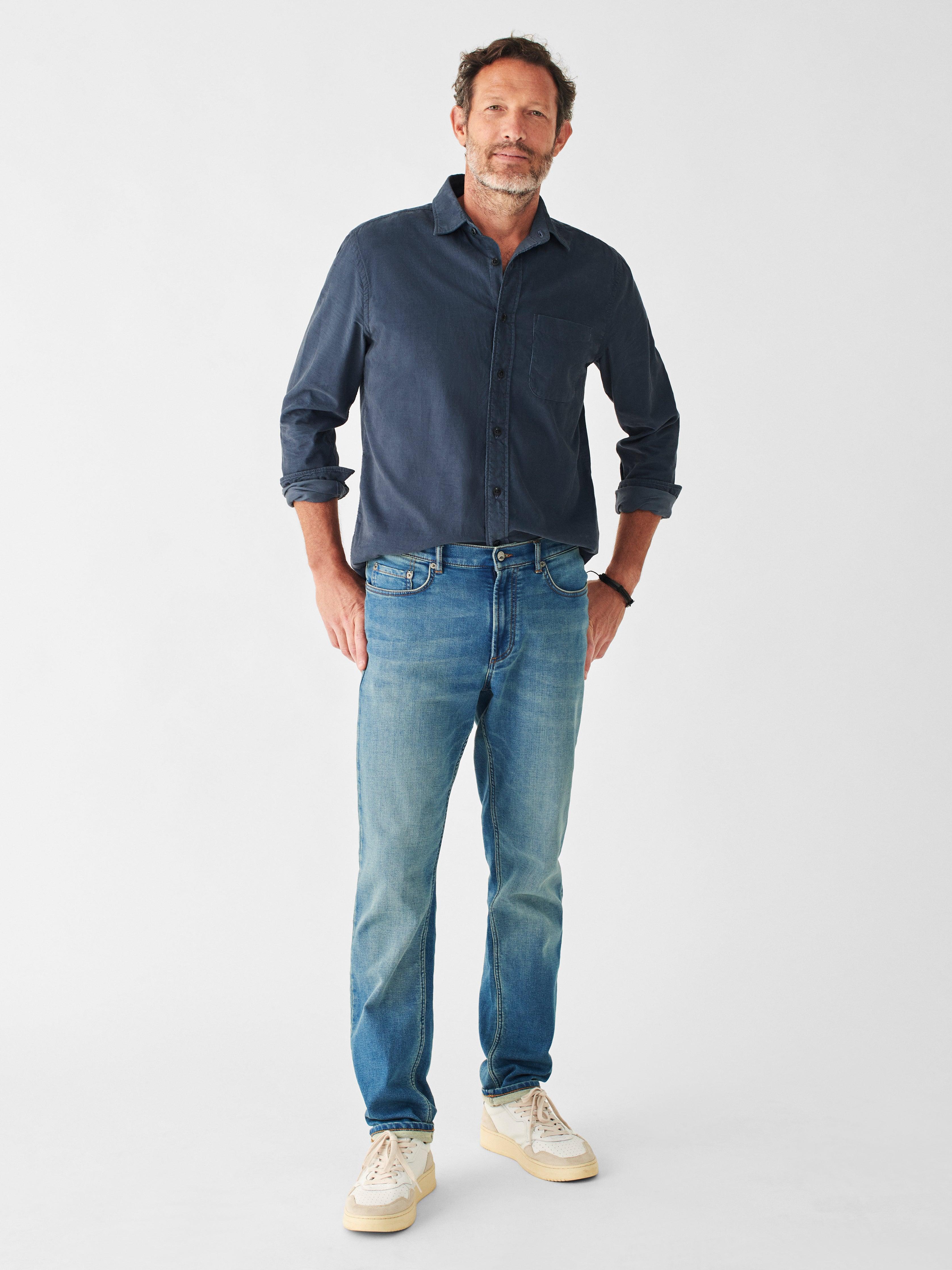 Stretch Corduroy Shirt - Navy Male Product Image