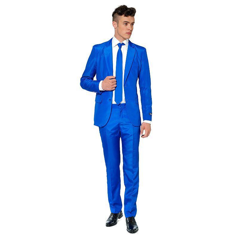 Mens Suitmeister Slim-Fit Solid Suit & Tie Set Product Image