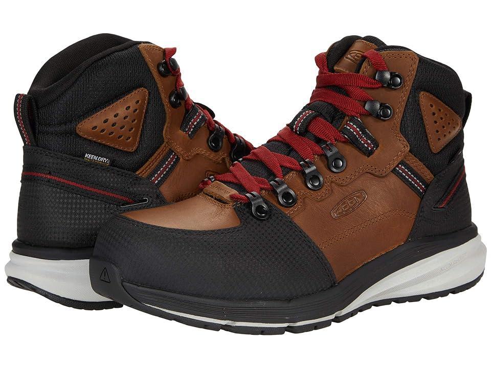 KEEN Utility Red Hook Mid Waterproof (Comp Toe) (Tobacco/Black) Men's Shoes Product Image