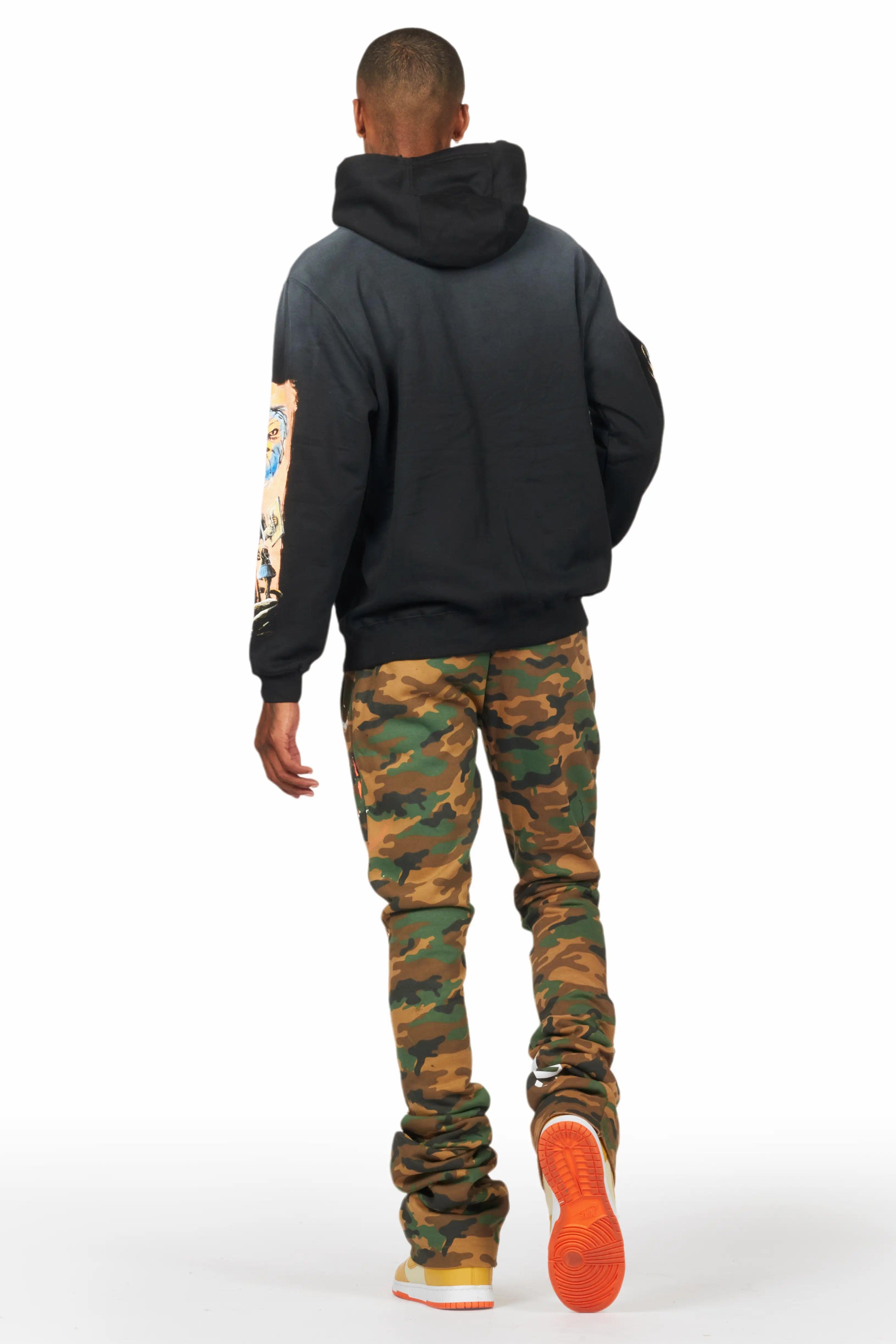 Adwin Painter Faded Camo Super Stacked Flare Pants Male Product Image