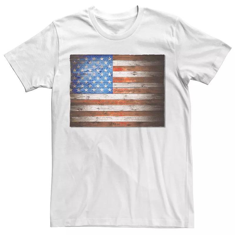 Mens Wooden American Flag Graphic Tee Product Image