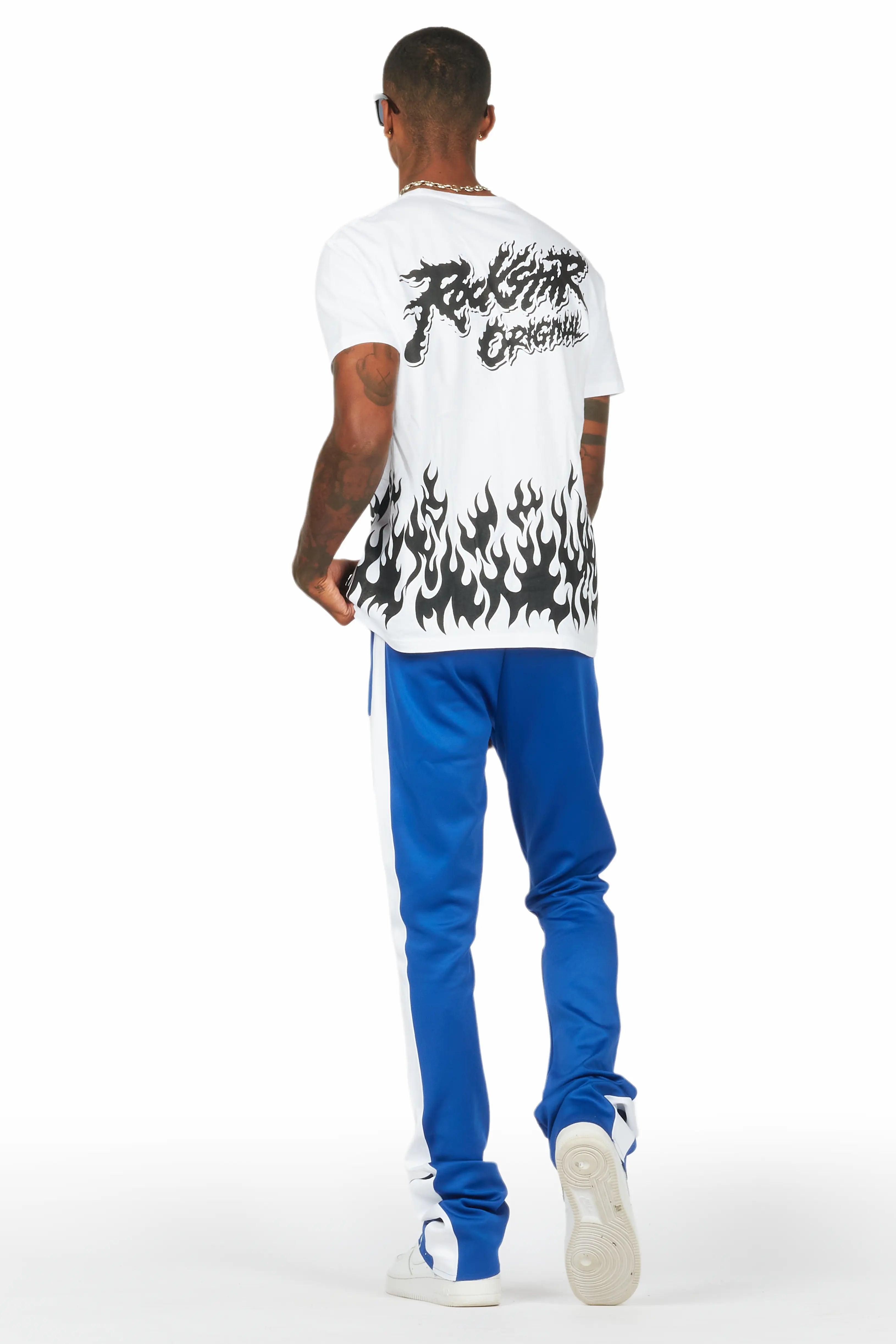 Bubble White/Royal T-Shirt/Stacked Flare Track Set Male Product Image