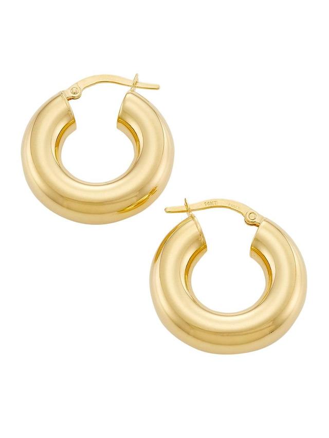 Womens 14K-Yellow-Gold Chunky Tube Hoop Earrings Product Image