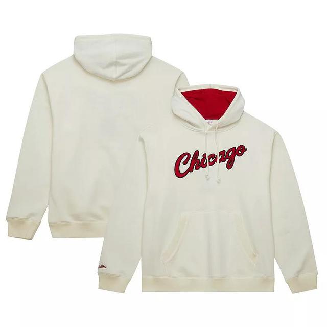 Mens Mitchell & Ness Cream Chicago Bulls Hardwood Classics Vintage Pullover Hoodie Product Image