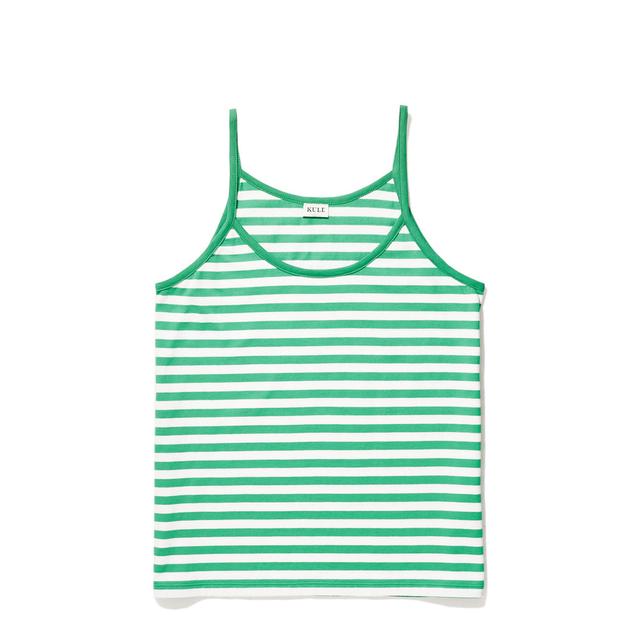 The New Spaghetti Tank - Green/White Female Product Image