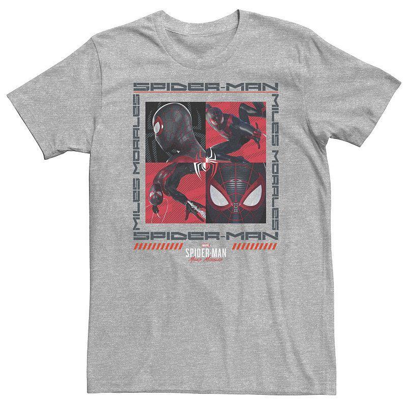 Big & Tall Marvel Spider-Man: Miles Morales Box Up Tee, Mens Athletic Grey Product Image