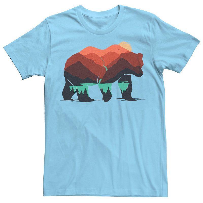 Mens Stay Wild Bear Forest Landscape Graphic Tee Natural Product Image