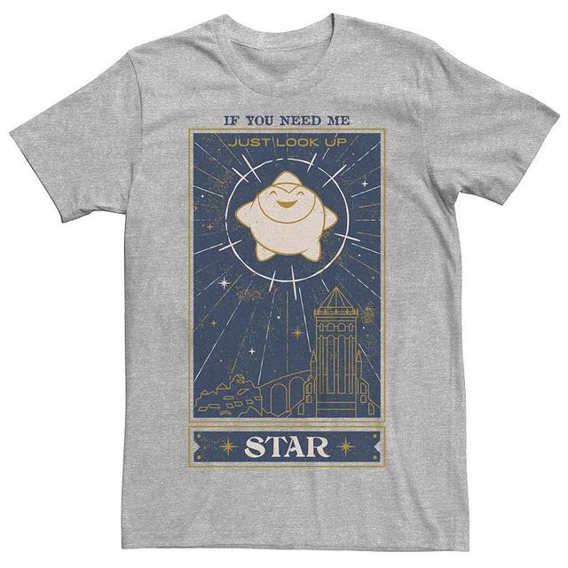 Mens Wish Star Card Graphic Tee Athletic Grey Product Image