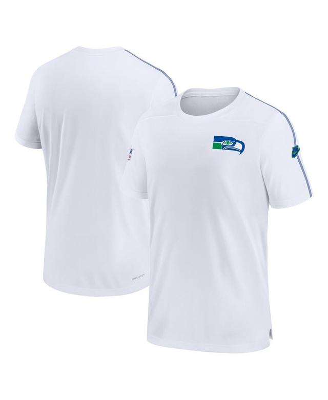 Nike Mens White Seattle Seahawks Sideline Alternate Logo Coach Performance Top Product Image