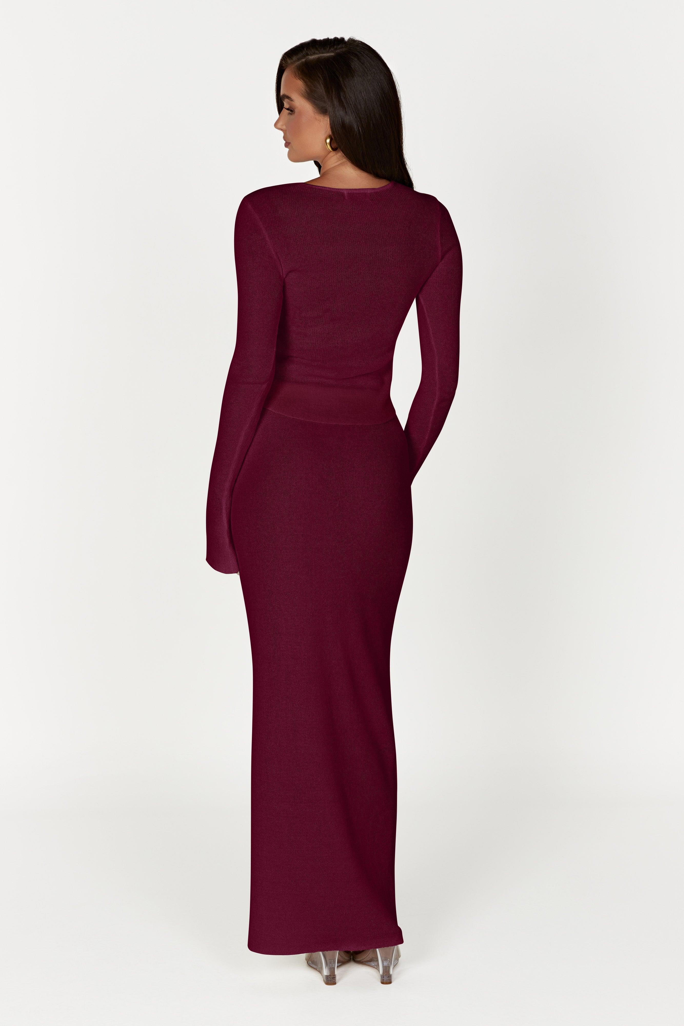 Maribelle Knit Maxi Skirt - Wine Product Image