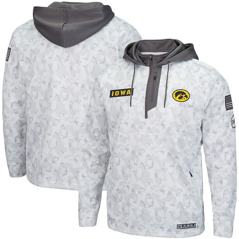 Mens Colosseum Arctic Camo Iowa Hawkeyes OHT Military Appreciation Quarter-Zip Hoodie Product Image