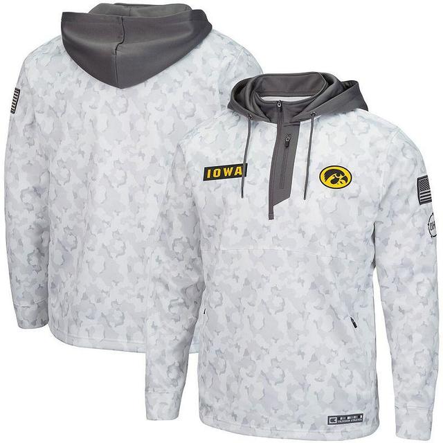 Mens Colosseum Arctic Camo Iowa Hawkeyes OHT Military Appreciation Quarter-Zip Hoodie IWA Team Product Image