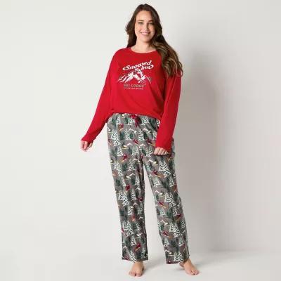 North Pole Trading Co. Womens Plus Crew Neck Long Sleeve 2-pc. Matching Family Pant Pajama Set Product Image