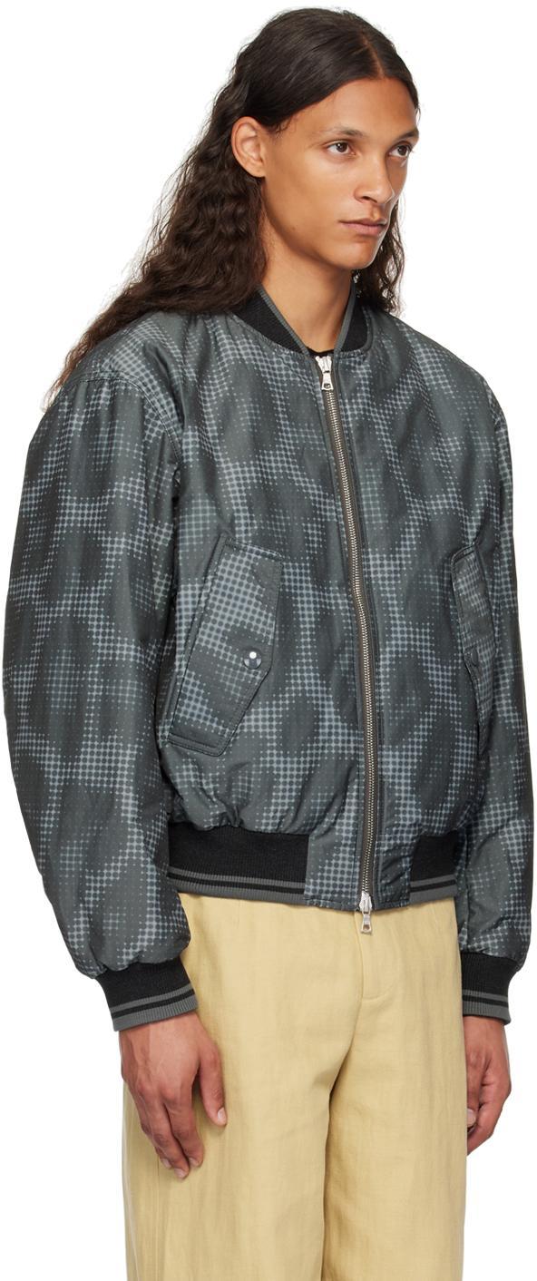 DRIES VAN NOTEN Gray & Blue Printed Bomber Jacket In 506 Raf Product Image