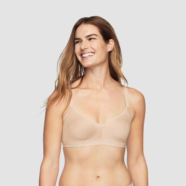 Simply Perfect by Warners Womens Underarm Smoothing Seamless Wireless Bra - Butterscotch L Product Image