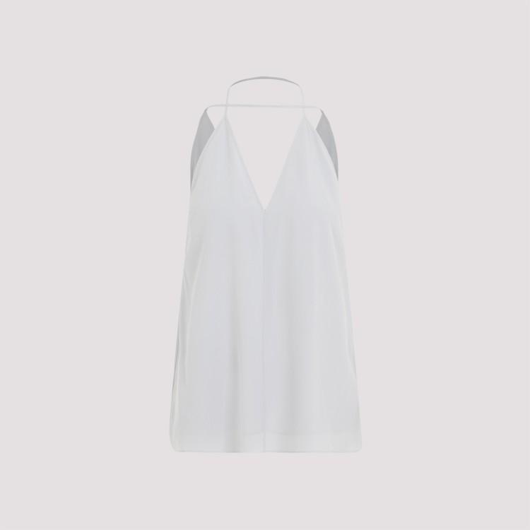 TOTÊME Double-halter Silk Top In White Product Image