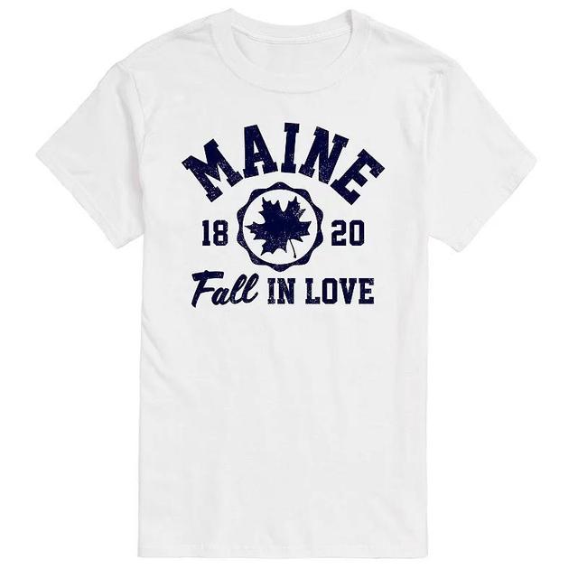 Mens Maine Fall In Love Graphic Tee White Product Image