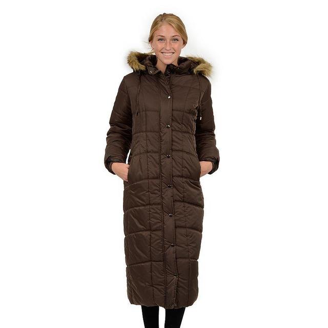 Womens Excelled Hooded Long Puffer Coat Product Image