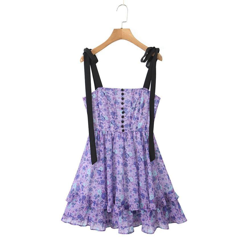 Sleeveless Floral Print Mini A-Line Dress Product Image