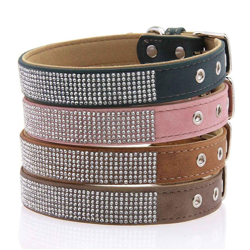 Rhinestone Faux Leather Choker Product Image