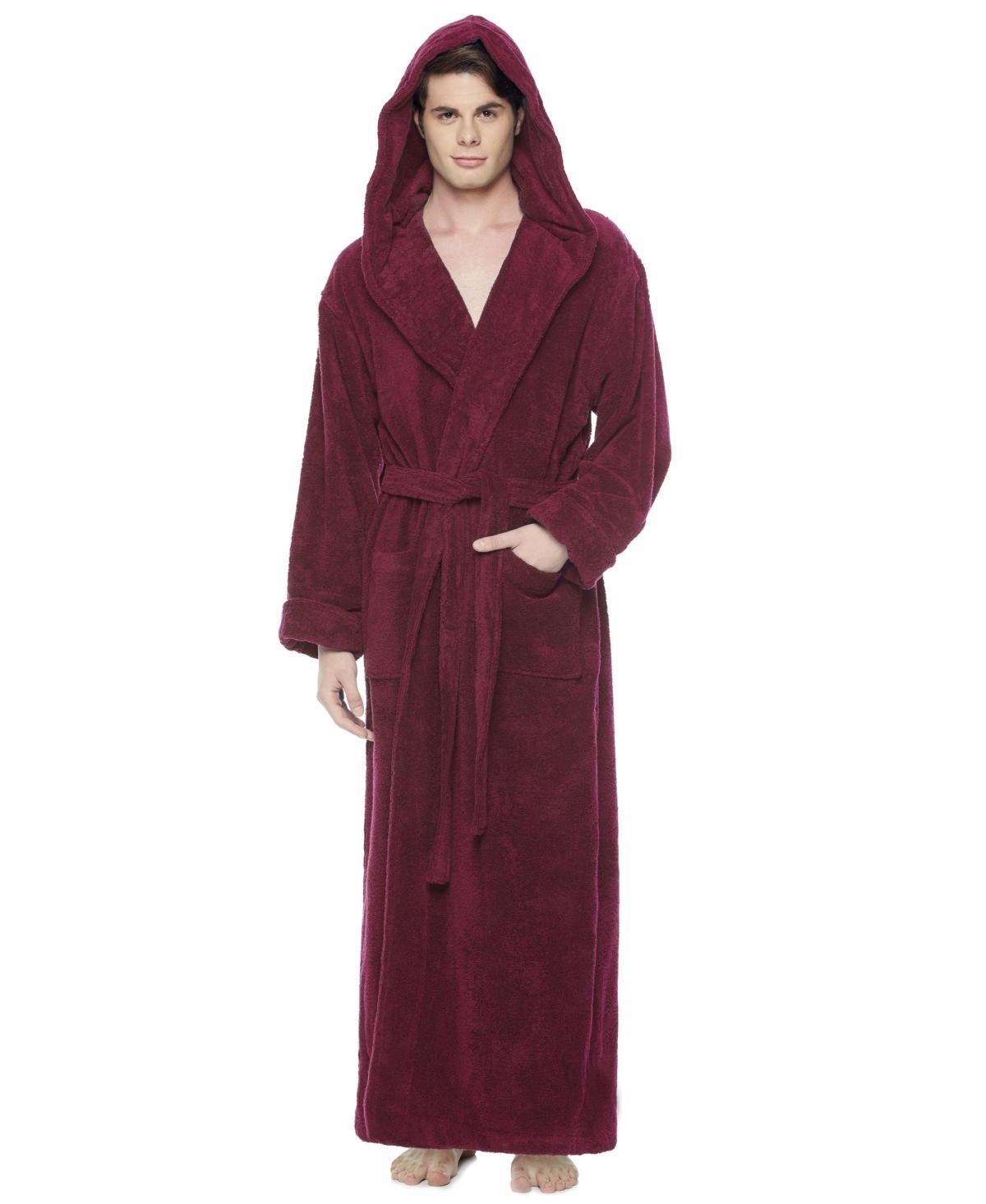 Arus Mens Thick Full Ankle Length Hooded Turkish Cotton Bathrobe Product Image