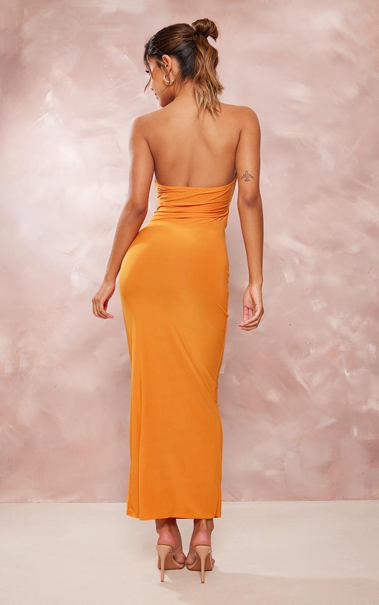 Orange Slinky Bandeau Multi Cut Out Maxi Dress Product Image