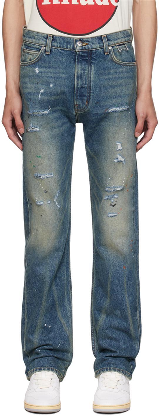 Indigo Distressed Jeans Product Image