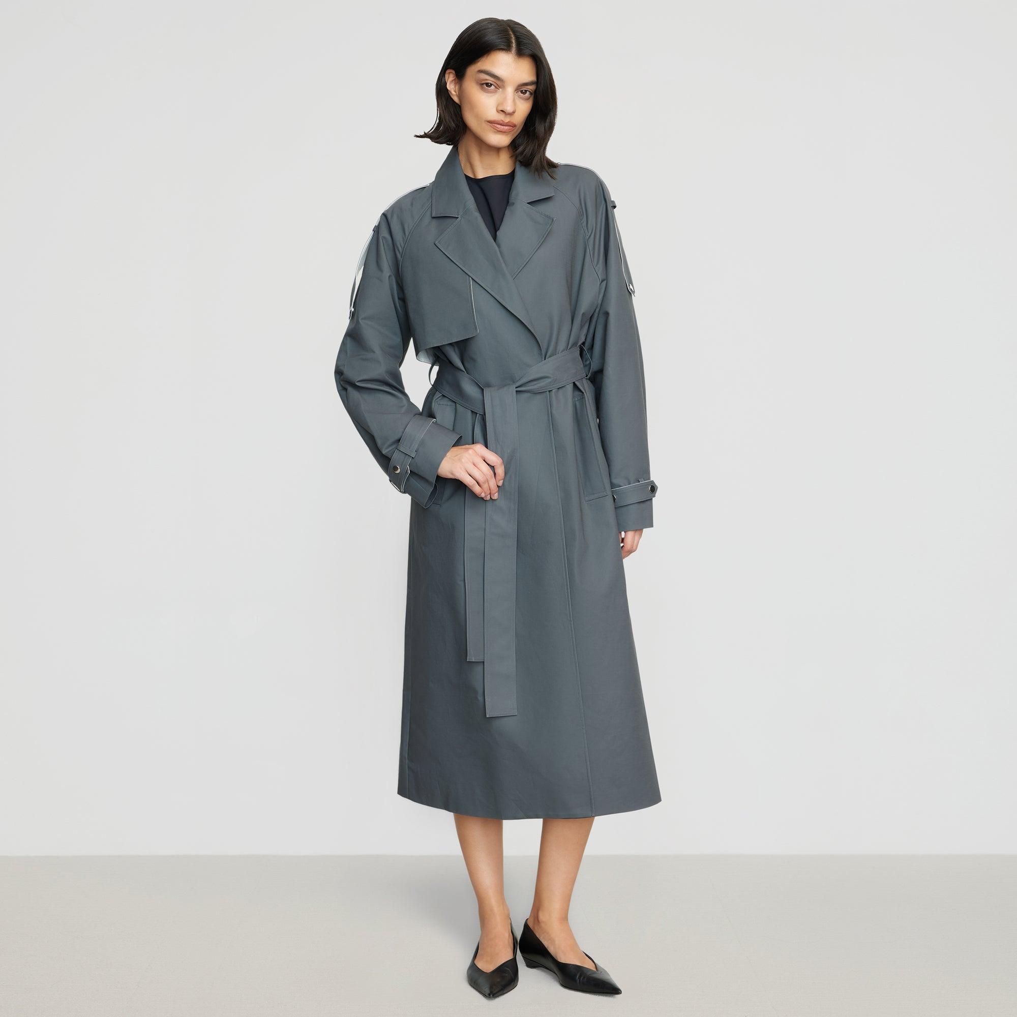 Rhea Contrast Trim Trench Coat Product Image