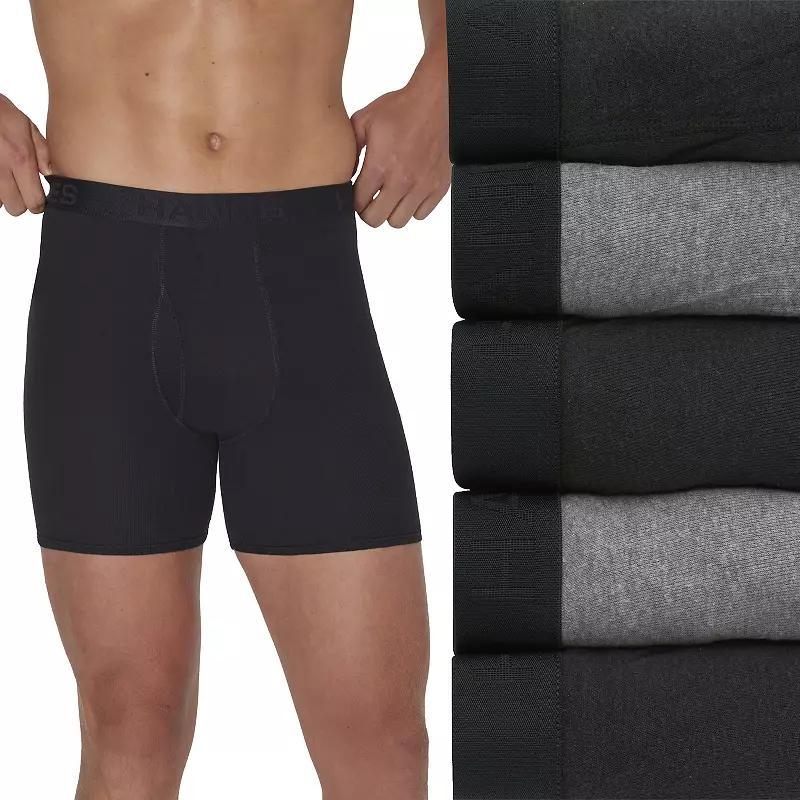 Mens Hanes Ultimate 5-pack Exposed Waistband Boxer Brief Product Image