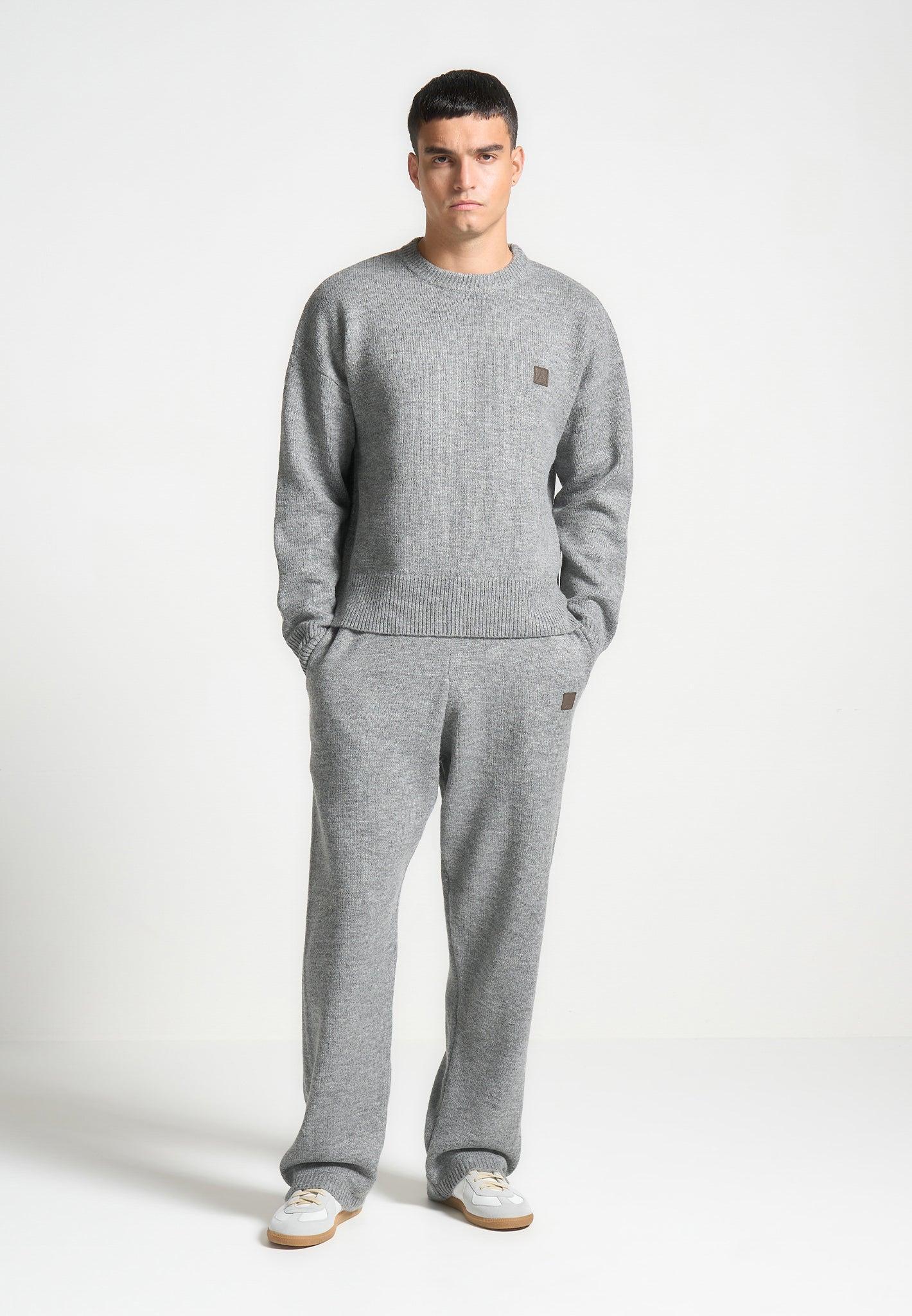 Signature Mohair-Blend Crewneck Jumper - Grey Male Product Image