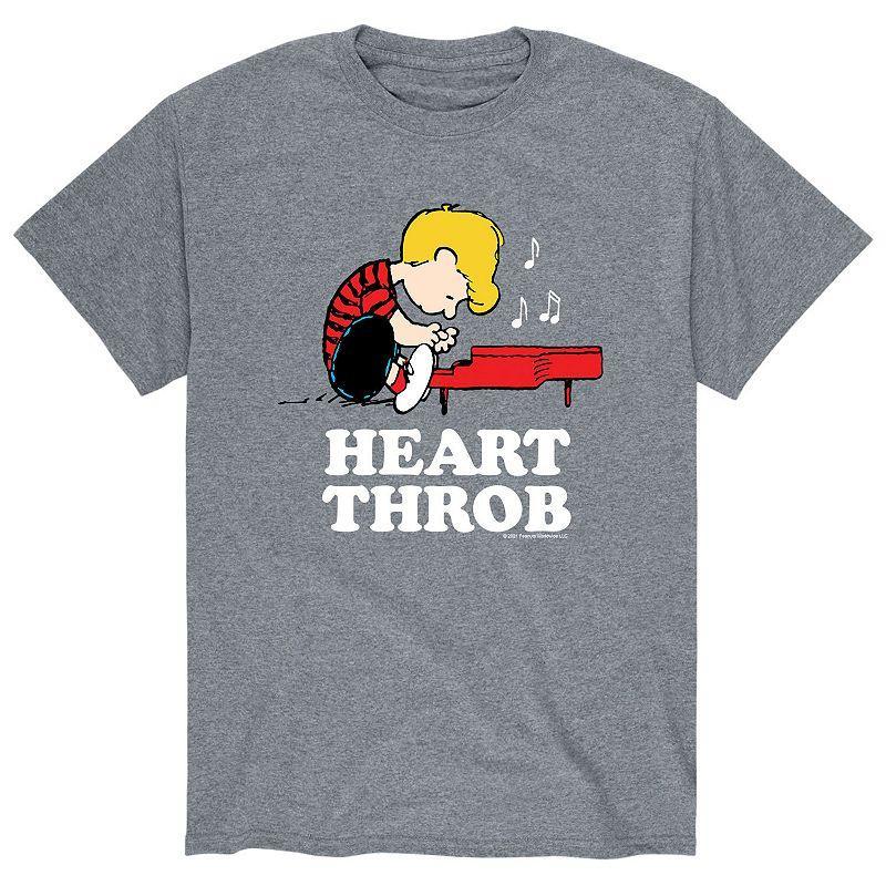 Mens Peanuts Heartthrob Tee Med Grey Product Image