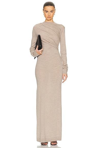 TOVE Alice Knitted Dress in Beige Product Image