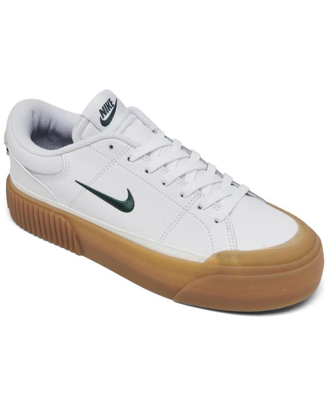 Nike Womens Court Legacy Lift Platform Casual Sneakers from Finish Line - WHITE Product Image