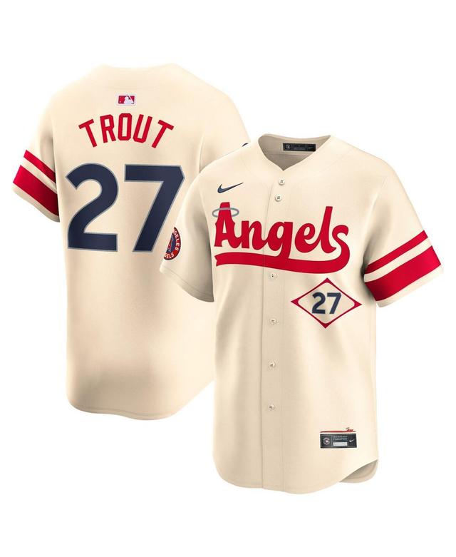 Nike Mens Mike Trout Cream Los Angeles Angels City Connect Limited Player Jersey - Cream Product Image