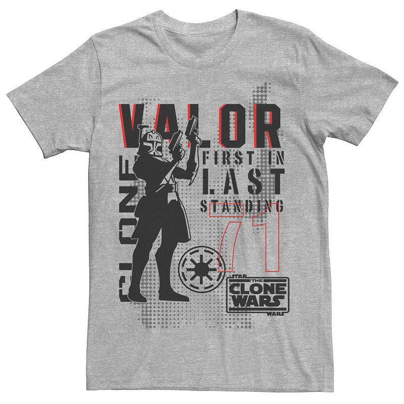 Mens Star Wars: Clone Wars Valor First In Last Standing Tee Athletic Grey Product Image