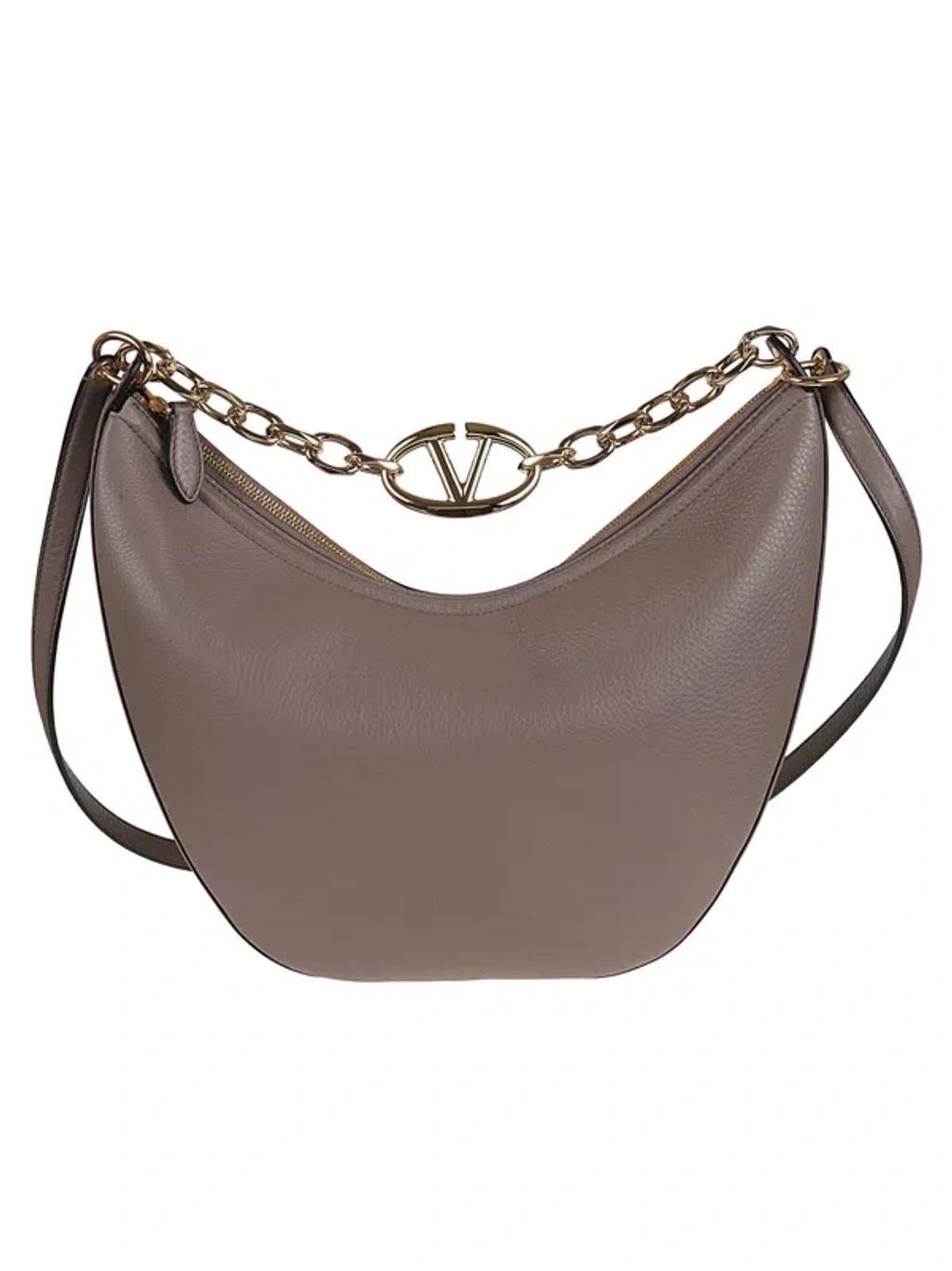 VALENTINO GARAVANI Medium Hobo Vlogo Moon Bag In Clay Product Image