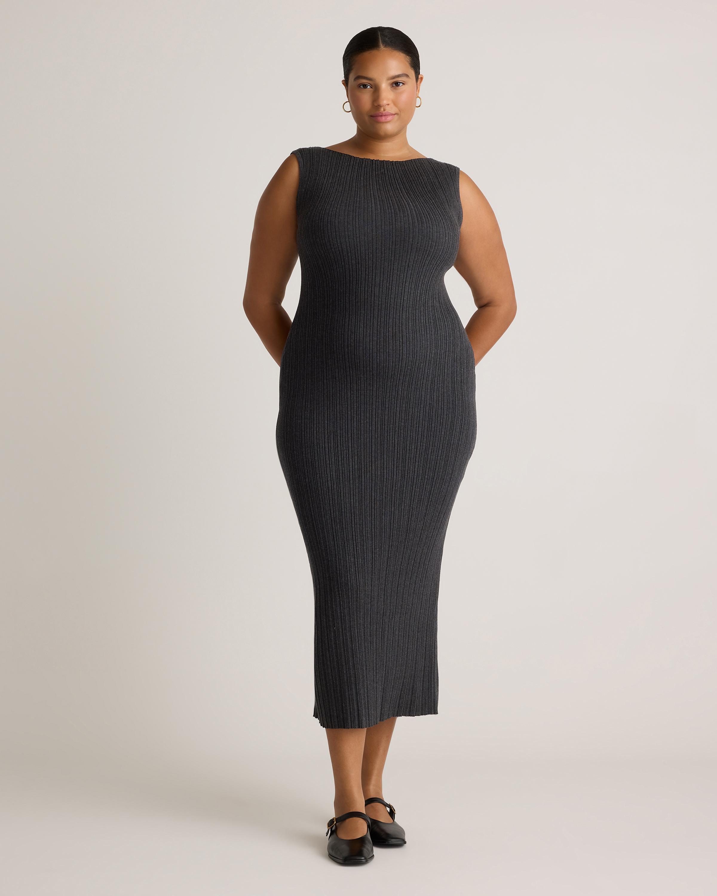 Cotton Cashmere Ribbed Sleeveless Midi Dress product image