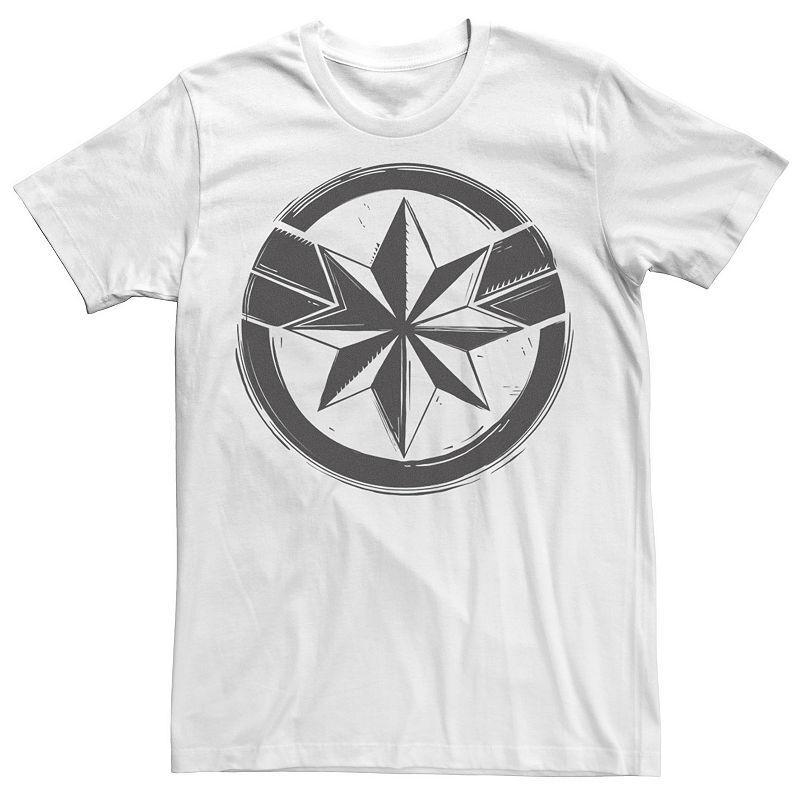 Mens Marvel Captain Marvel Woodcut Symbol Tee Product Image