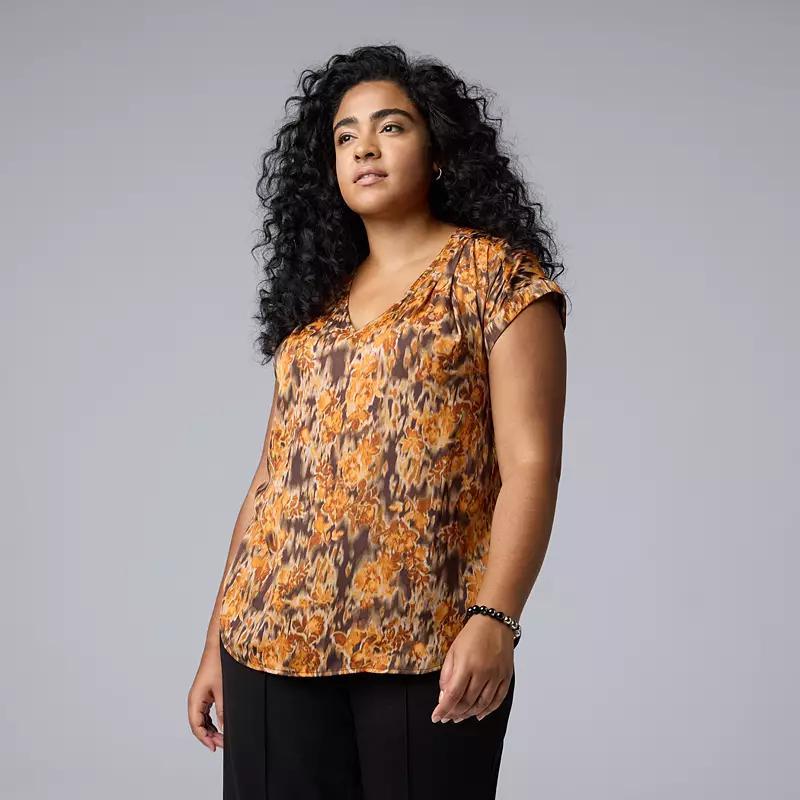 Plus Size Simply Vera Vera Wang Dolman Popover Top, Womens Product Image