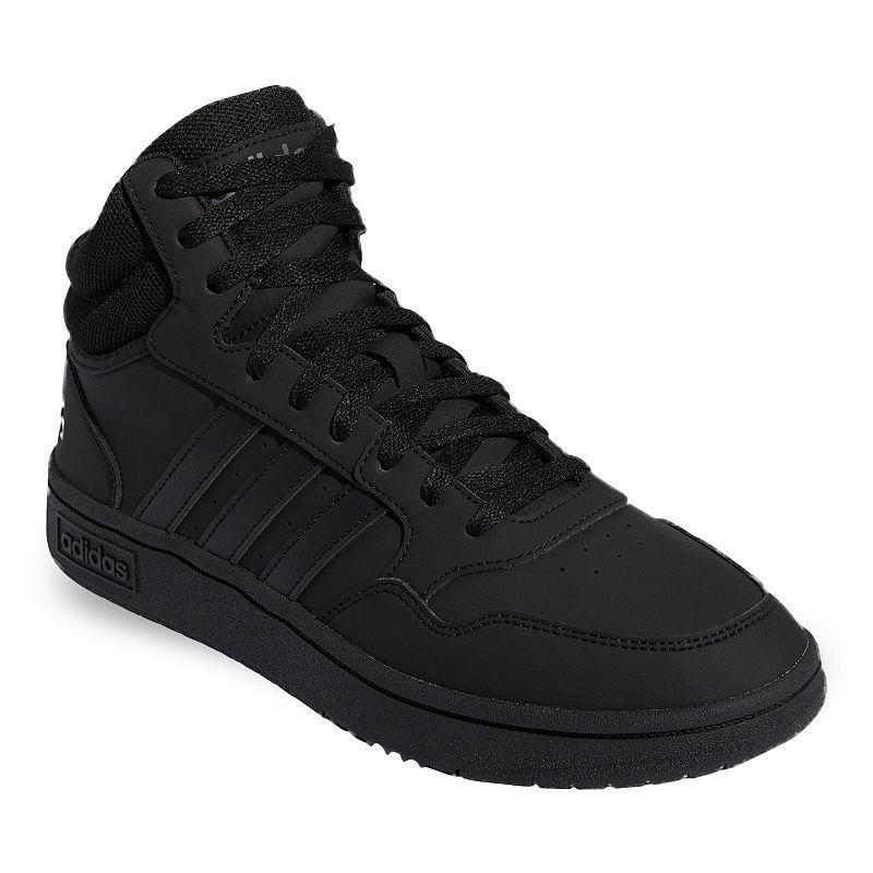 adidas Originals Hoops 3.0 Mid Black/Grey) Men's Shoes Product Image